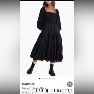 Madewell Navy Lucie Cutout-Back Midi Dress